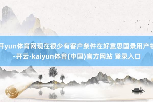 开yun体育网现在很少有客户条件在好意思国录用产物-开云·kaiyun体育(中国)官方网站 登录入口