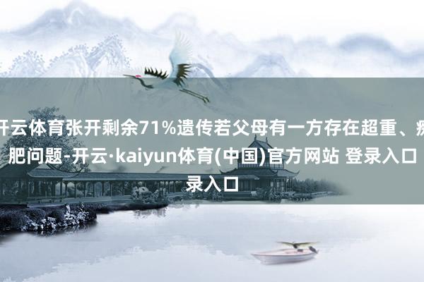开云体育张开剩余71%遗传若父母有一方存在超重、痴肥问题-开云·kaiyun体育(中国)官方网站 登录入口